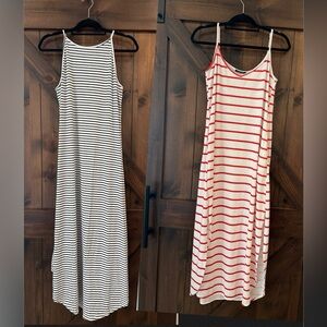 Striped Maxi Dress - Black and Red